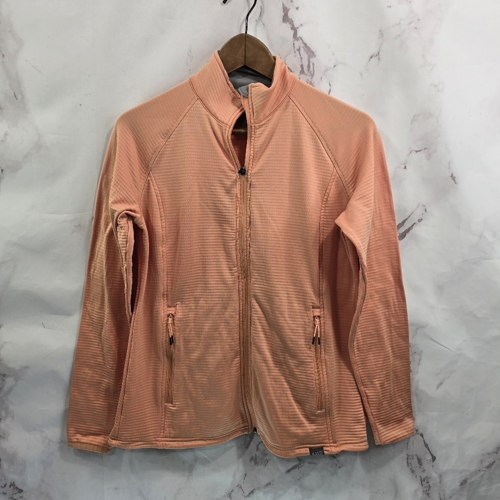 511 Tactical Jacket Womens Small Peach Fleece Full Zip Micro Grid Stratos 5.11